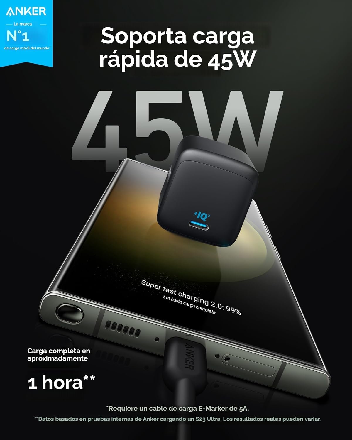 Cargador Anker Tipo C 45w - Imagen 3