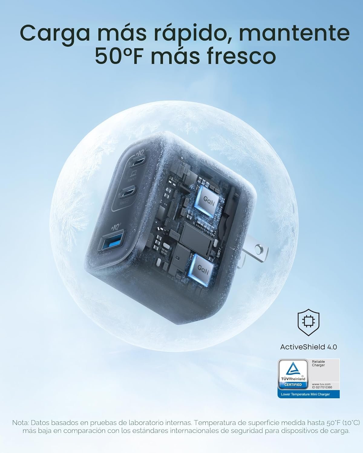 Cargador ANKER 70 W carga rápida para 4 dispositivos - Imagen 4